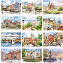 Kalendarz Rodzinny WL05 Miasta w Akwareli