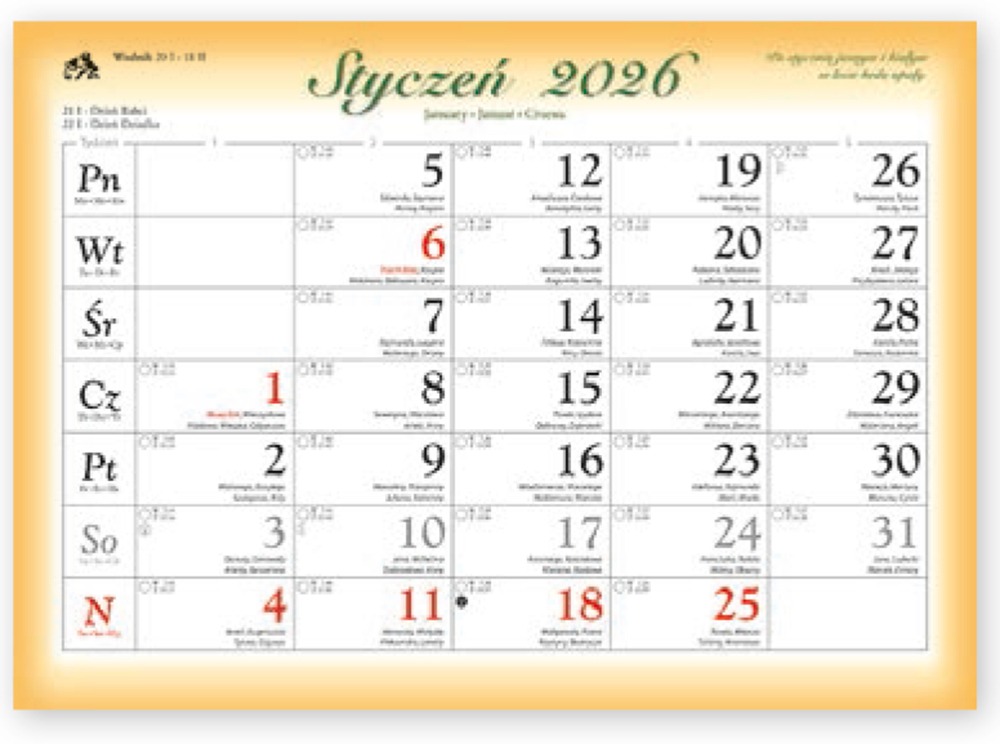 Kalendarz Rodzinny WL06 Polskie Zakątki 2026