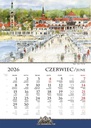 Kalendarz Ścienny 2026 Gdańsk Gdynia Sopot Akwarele Katarzyna Tomala B4