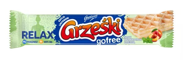 Napolitană Grześki Gofree Relax Piersică cu Melisă 31g Goplana