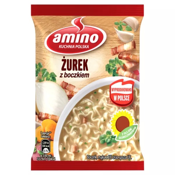 Soupe instantanée 65g Nouilles Żurek au lard Amino