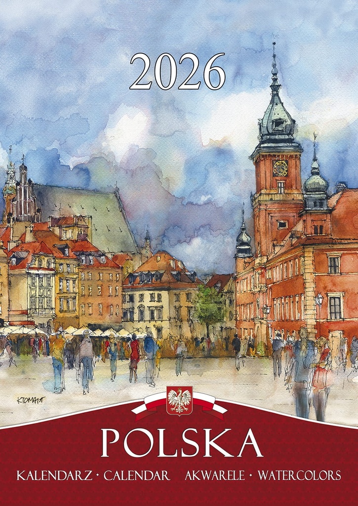 Kalendarz Ścienny 2026 Polska Akwarele Katarzyna Tomala B4