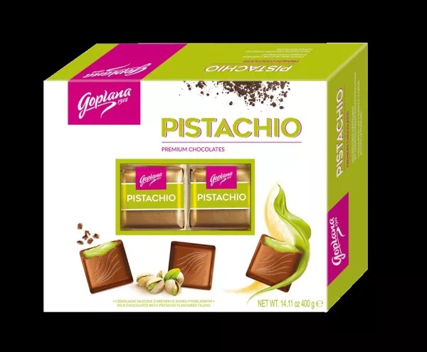 Boîte de chocolats Pistachio 400 g Goplana
