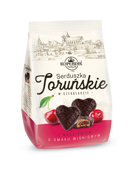 Kopernik Pain d'Épices Toruńskie en Forme de Cœur au Chocolat Saveur Cerise 150g