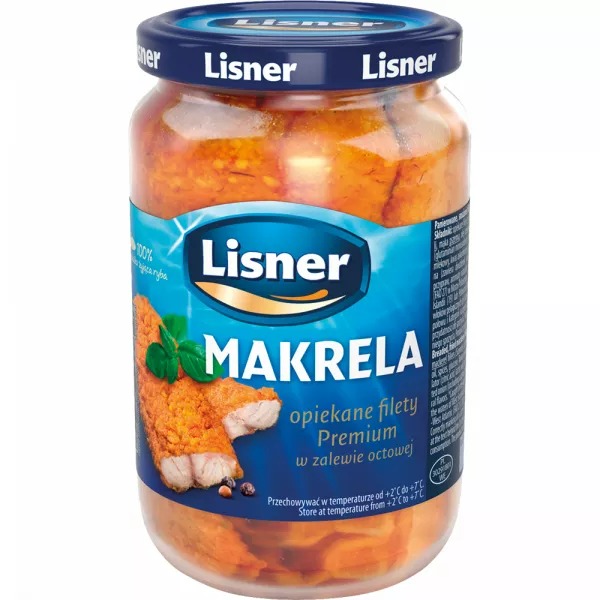 File de macrou prăjite în saramură de oțet 700g Lisner