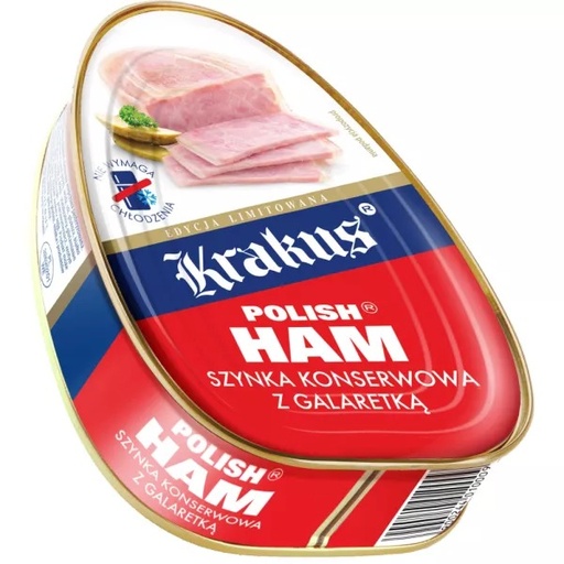 [r003-04-00112-] Șuncă de Porc Conservată în Jeleu 455g Krakus Animex