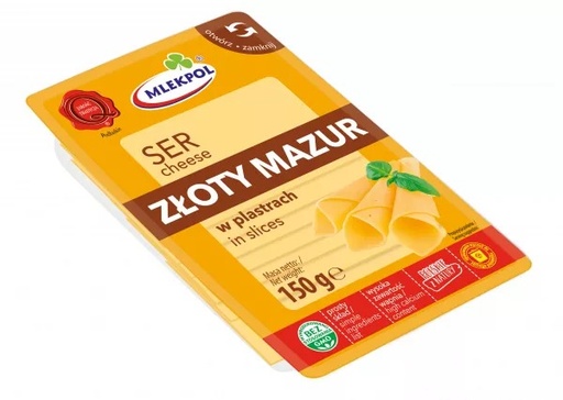 [rc03-03-00577-] Ser Żółty 150g Plastry Złoty Mazur Mlekpol