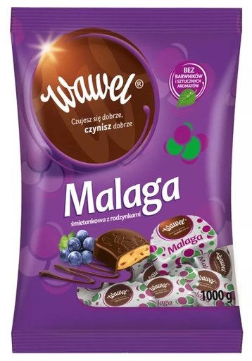 [r009-01-00368-] Czekoladki Malaga 1kg Wawel