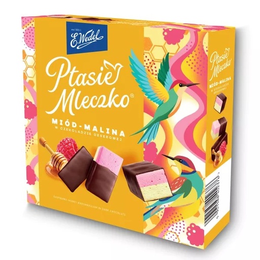 [r008-01-00234-r006-293] Ptasie Mleczko 340g Miód Malina WN Wedel