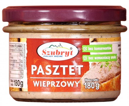 [00010] Pasztet wieprzowy 180g Szubryt