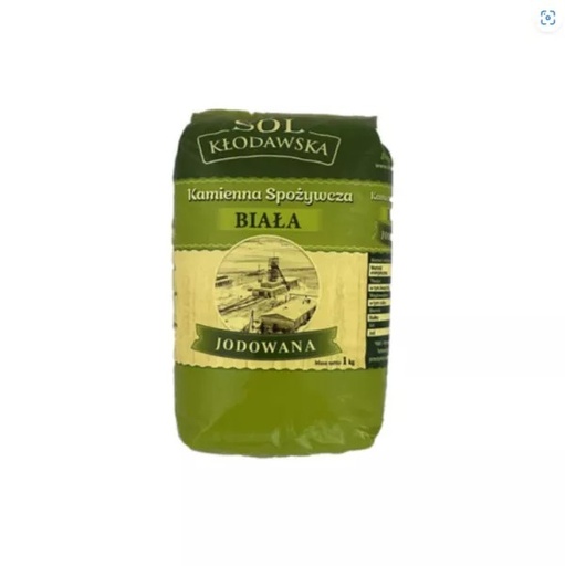 [r003-01-00107-r004-163] Sól kamienna spożywcza jodowana 1kg Kłodawska