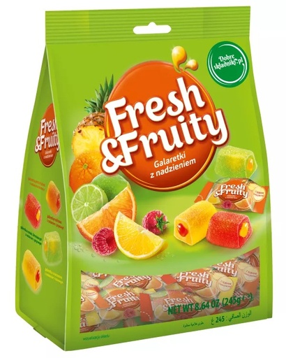 [r006-01-00236-r007-312] Wawel Fresh & Fruitty gelées avec garniture semi-liquide des jus de fruits 245g