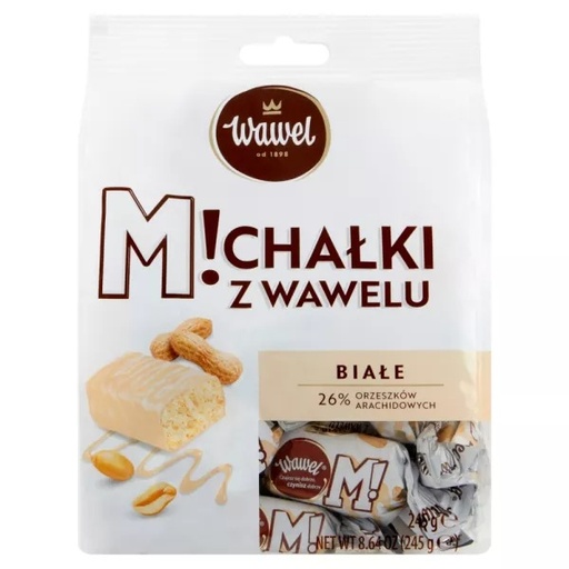 [r006-01-00229-r006-286] Bonbons aux arachides avec glaçage au chocolat blanc "Wawel" 245g