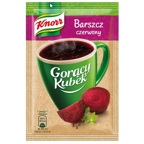 [r004-05-00130-r004-180] Soupe en tasse chaude Soupe de betterave rouge 14g Knorr Unilever