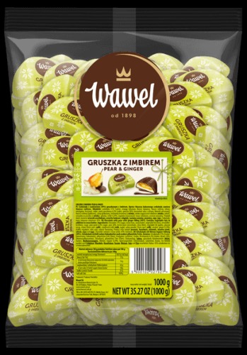 [r010-425] Ciocolată cu Păr și Ghimbir 1 kg Vrac Wawel