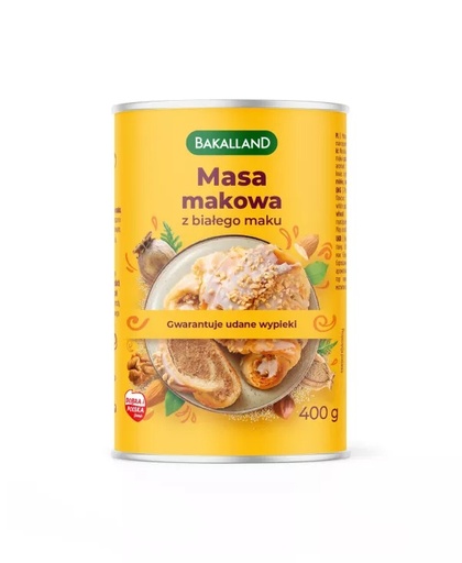 [r010-01-00409-] Masa Makowa z białego maku 400g Bakalland